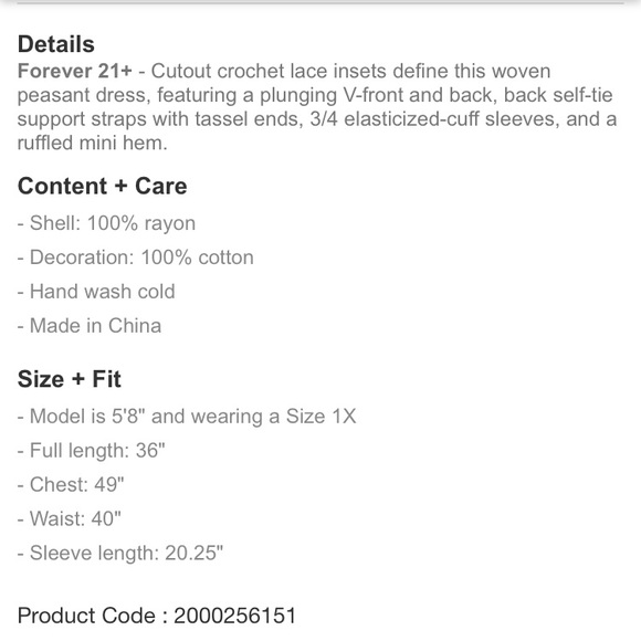 F21 plus woven peach boho dress - Picture 5 of 8